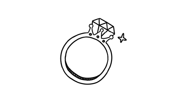 ダイヤモンドを留める