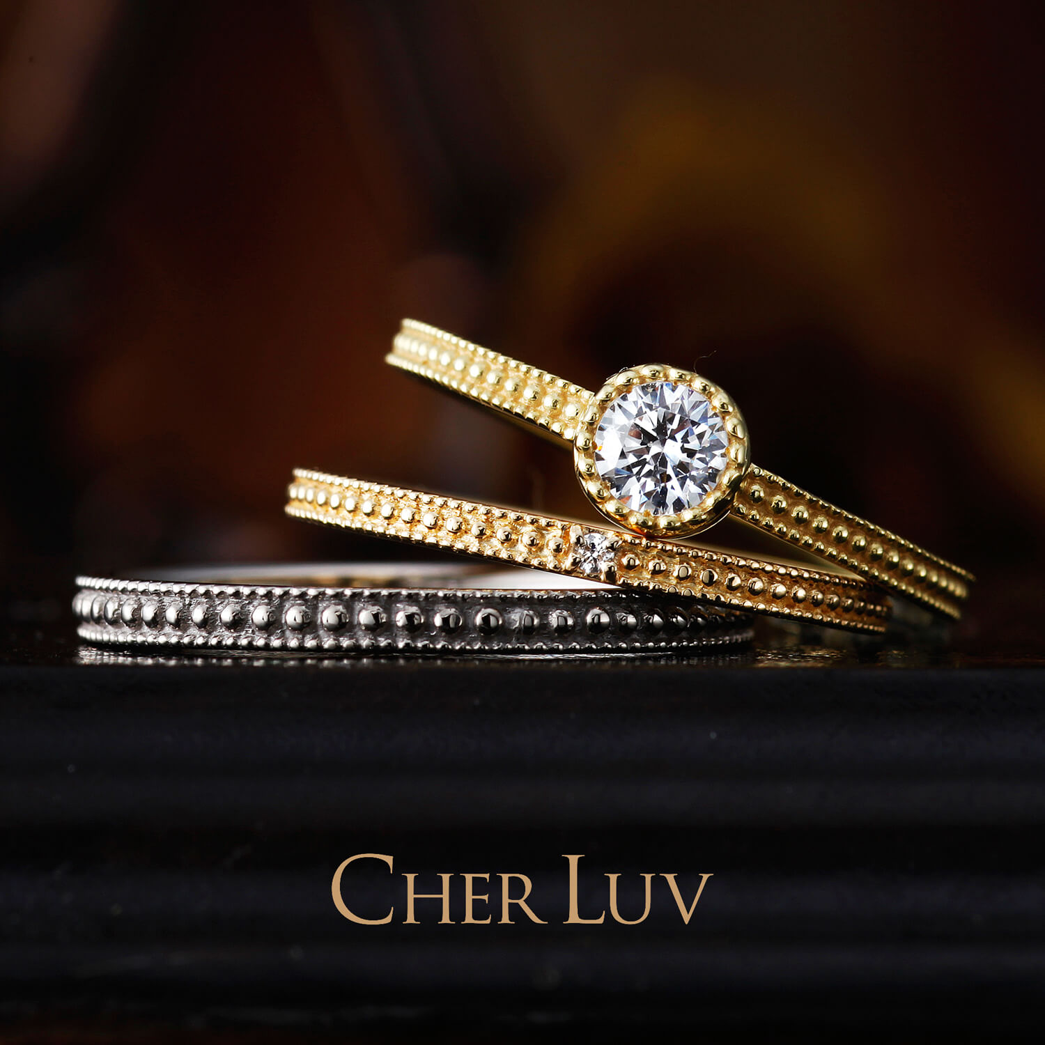 CHERLUVシェールラヴの婚約指輪と結婚指輪MARGUERITEマーガレット
