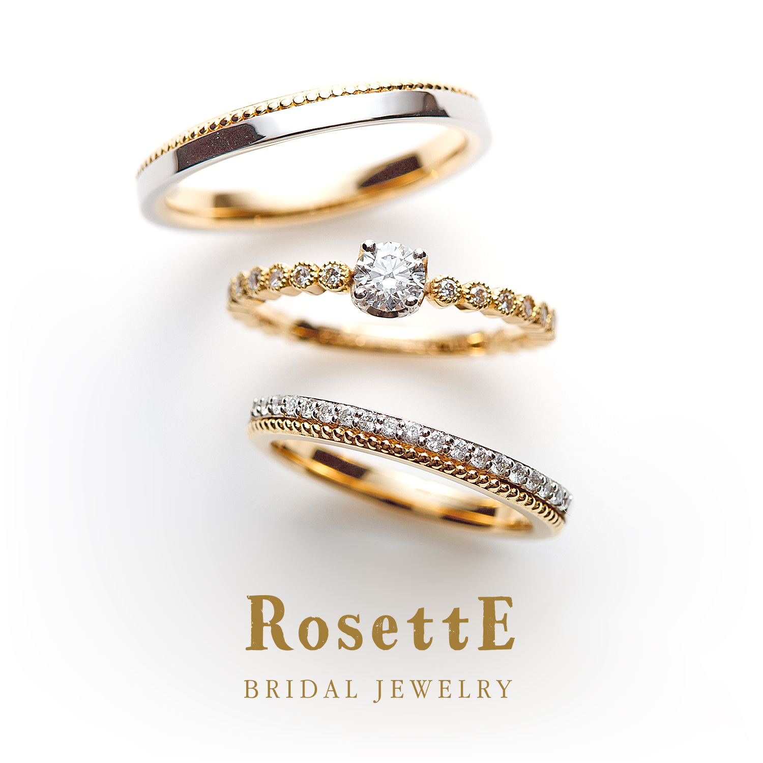 RosettEロゼットの婚約指輪でエンゲージリングと結婚指輪でマリッジリングのセットリング