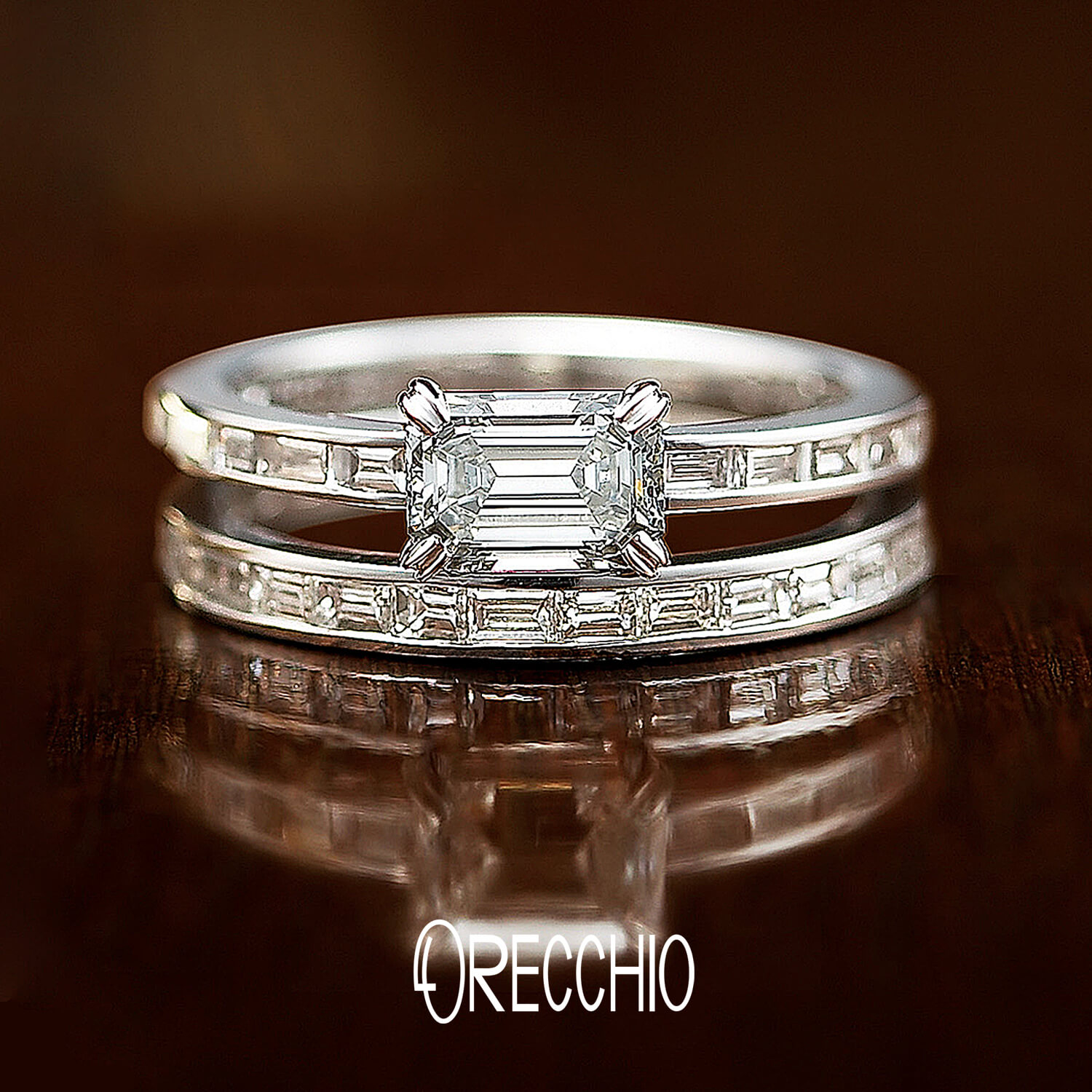 ORECCHIOオレッキオの婚約指輪amanアマンAE-1303と結婚指輪EternityringエタニティリングFT-3203H