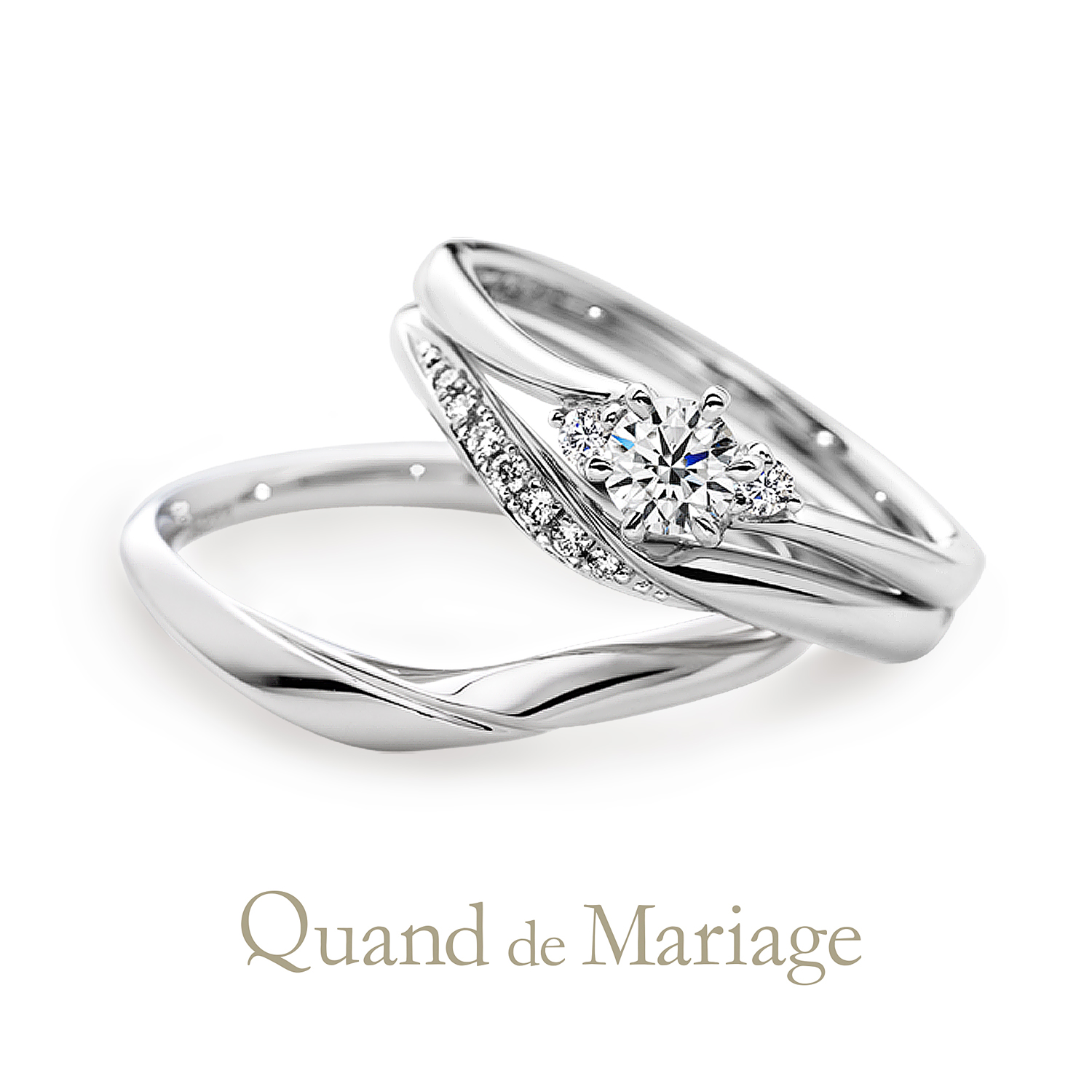 QuanddeMariageのクワンドゥマリアージュの婚約指輪と結婚指輪のセットリングでSetringのSanteのサンテ