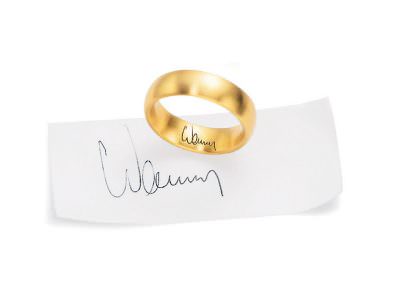 FISCHERフィッシャーの手書き刻印の結婚指輪