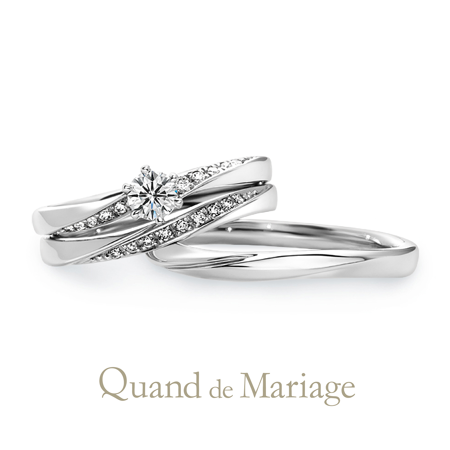 QuanddeMariageのクワンドゥマリアージュの婚約指輪と結婚指輪のセットリングでSetringのToujoursensembleのトゥジュールアンサンブル