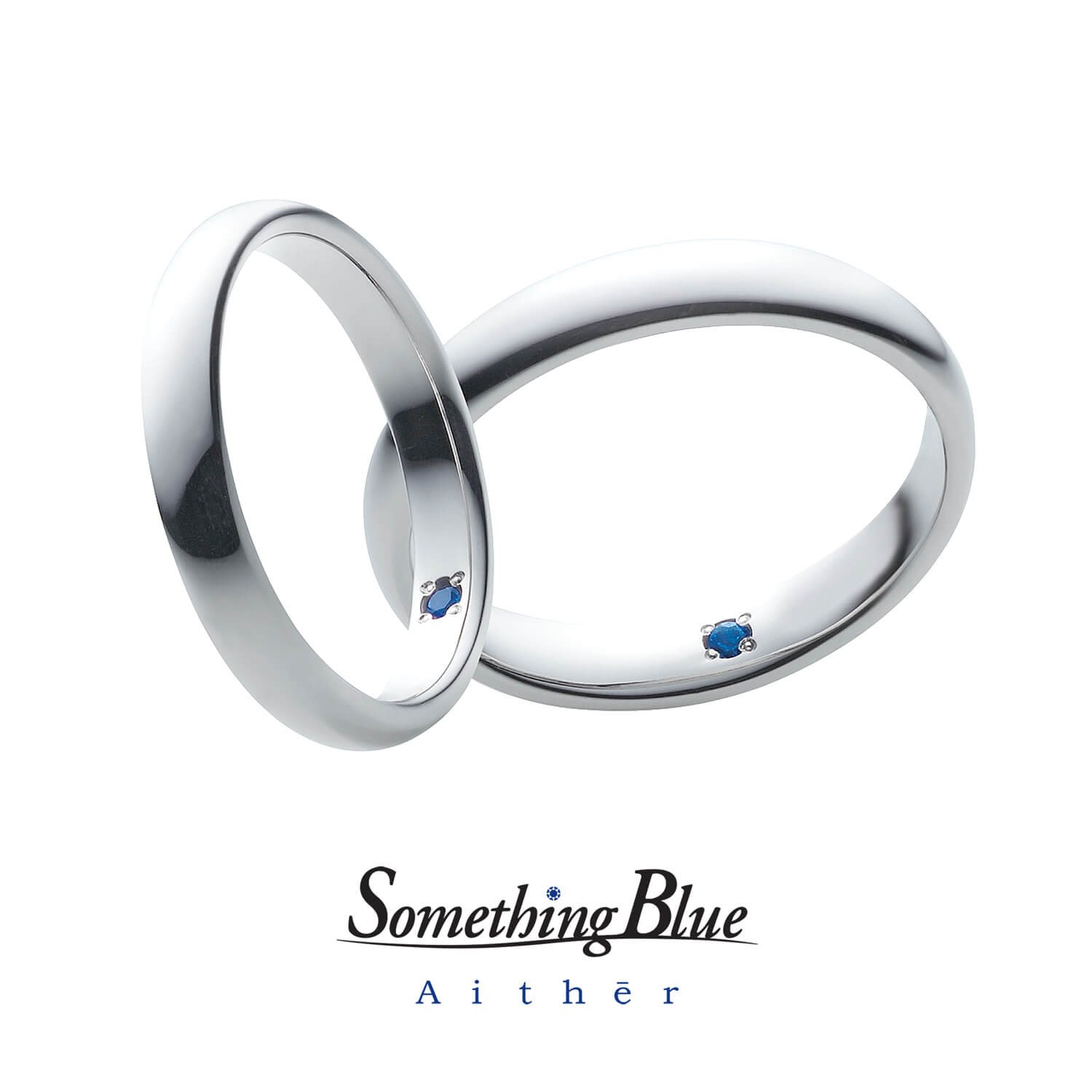 SomethingBlueAithērサムシングブルーアイテールの結婚指輪の内側のブルーサファイア