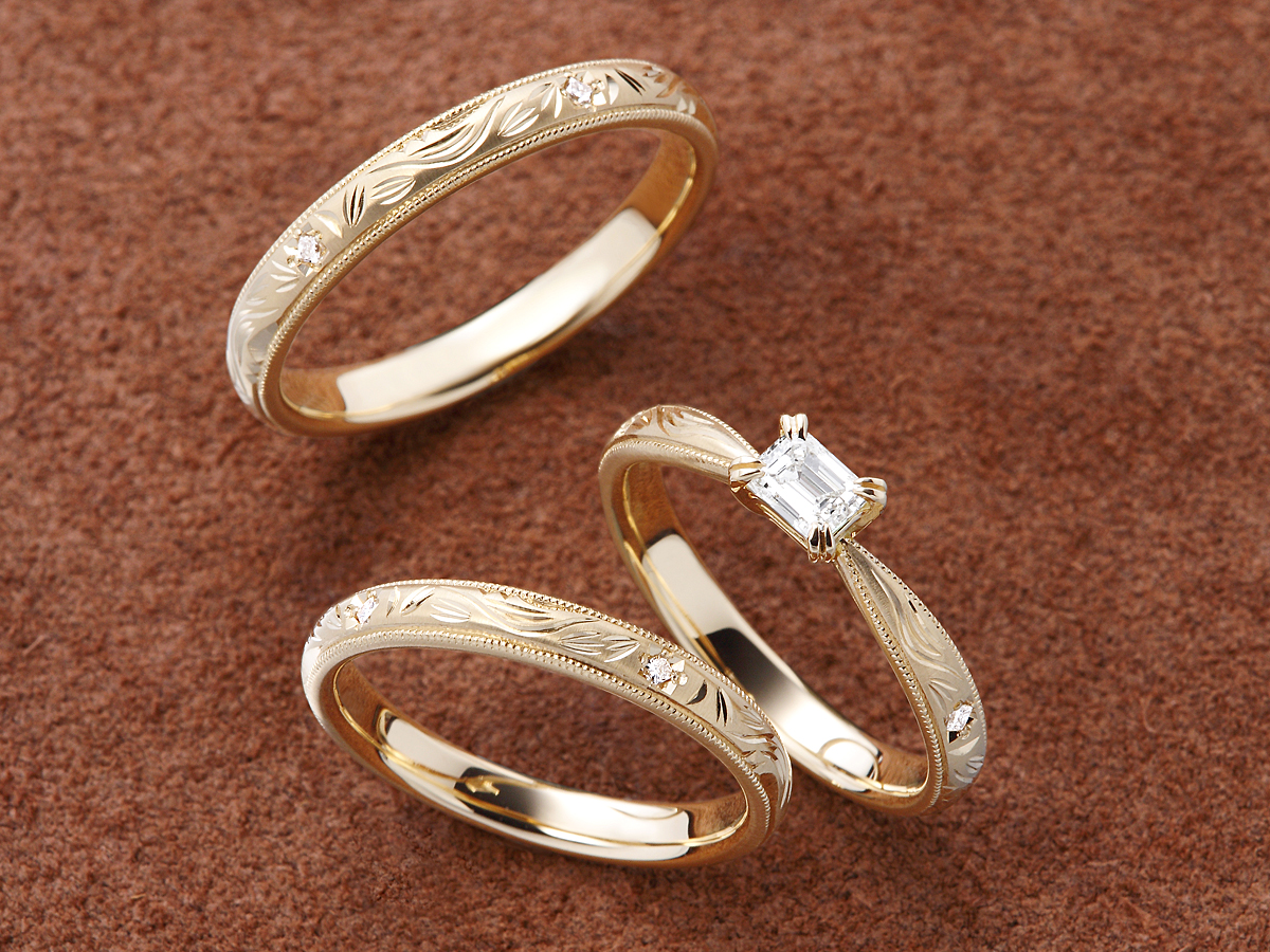 ORECCHIOオレッキオの婚約指輪エンゲージリングEngagementrinと結婚指輪マリッジリングMarriagering のmonacoモナコ