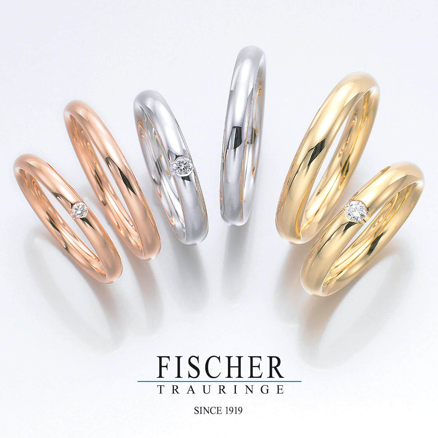 FISCHERフィッシャーの結婚指輪でWeddingRingウェディングリング9750234-030と9650234-030