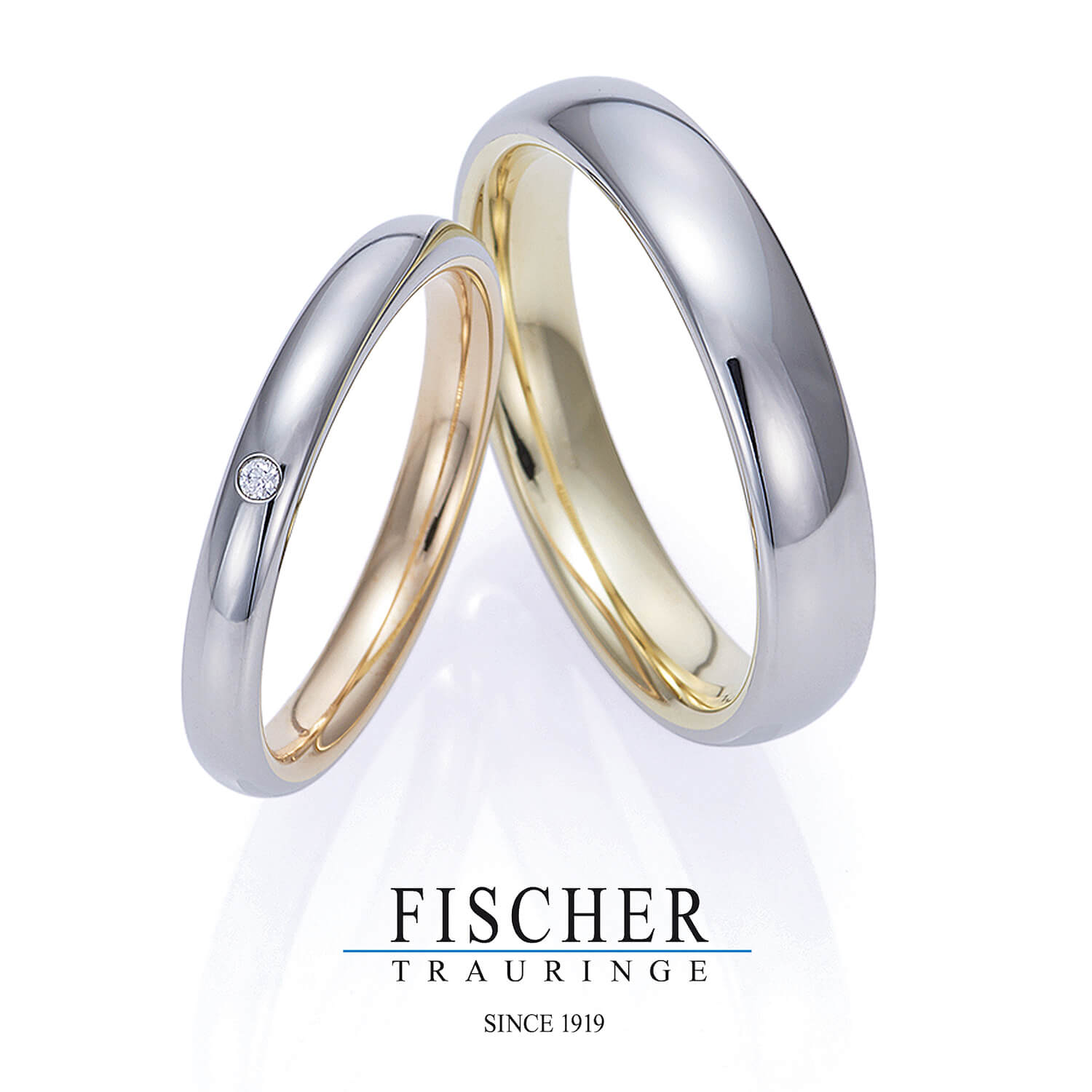 FISCHERフィッシャーの結婚指輪でWeddingRingウェディングリング9750676-025と9650676-040