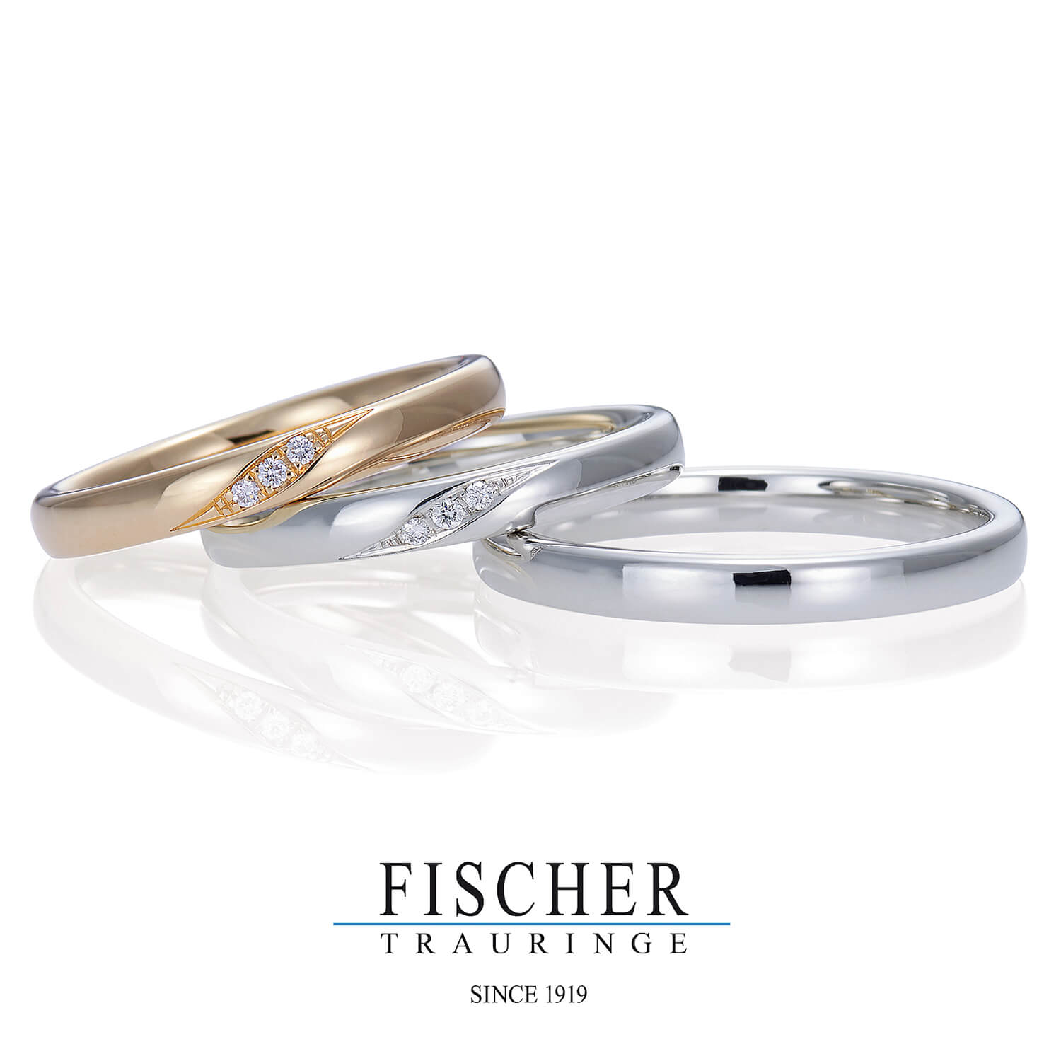FISCHERフィッシャーの結婚指輪でWeddingRingウェディングリング9750861-025と9650861-030