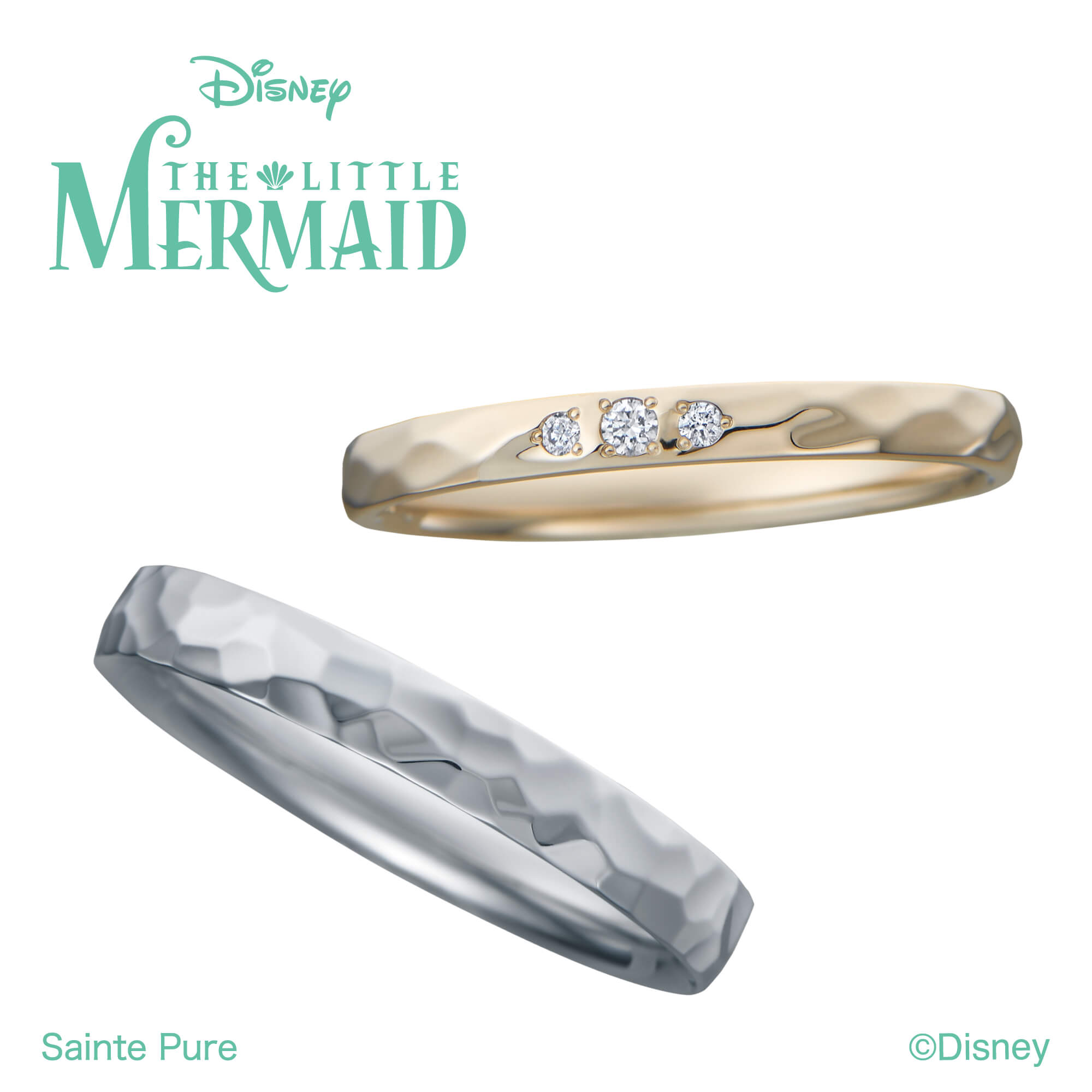 DisneyTHELITTLEMERMAIDディズニーリトルマーメイドの結婚指輪マリッジリングMarriageringのDancingBubblesダンシングバブルズ