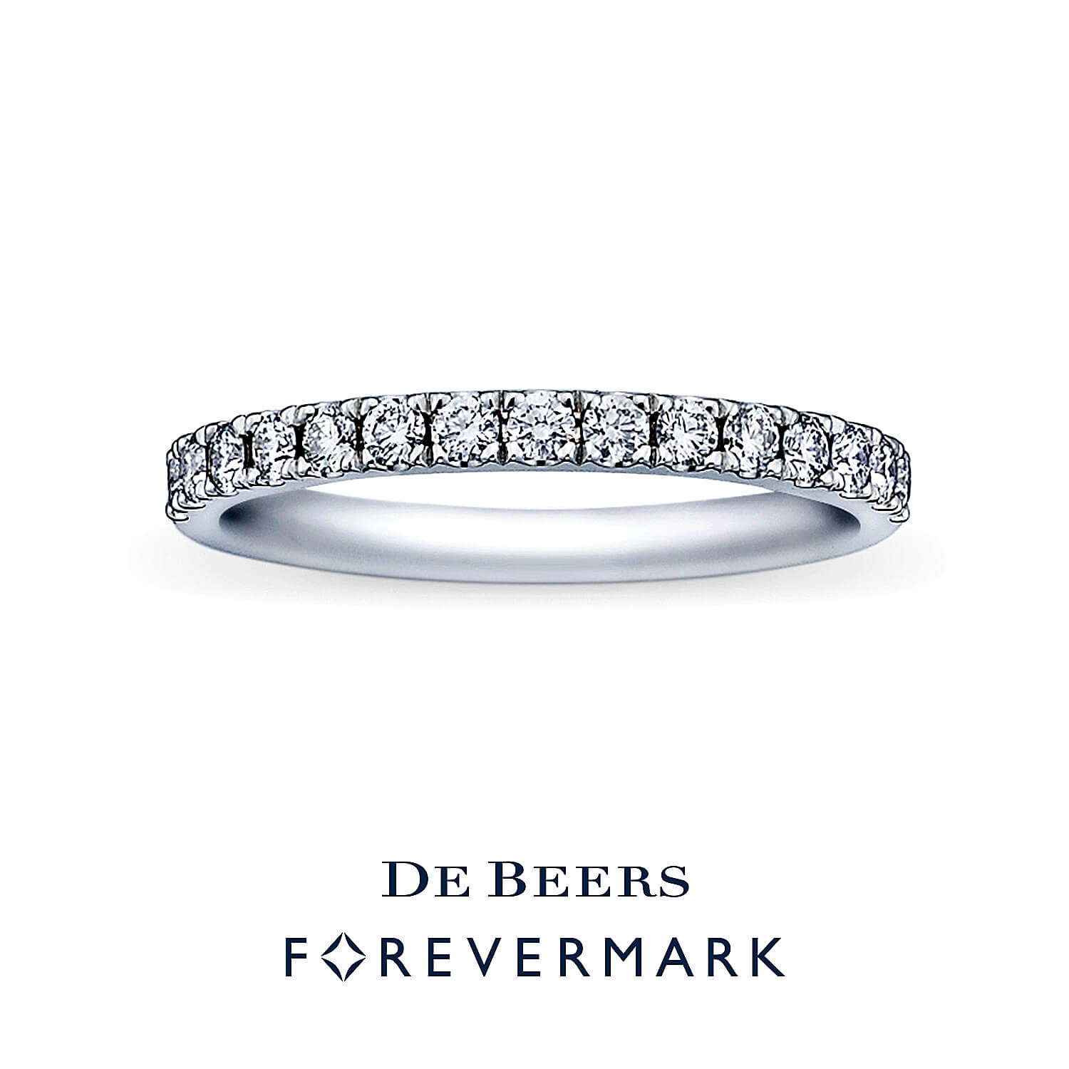 DEBEERSFOREVERMARKデビアスフォーエバーマークの婚約指輪エンゲージリングEngagementringと結婚指輪マリッジリングMarriageringとエタニティリングEternityRingのHalfEternityProngPavéRingハーフエタニティプロングパヴェリング