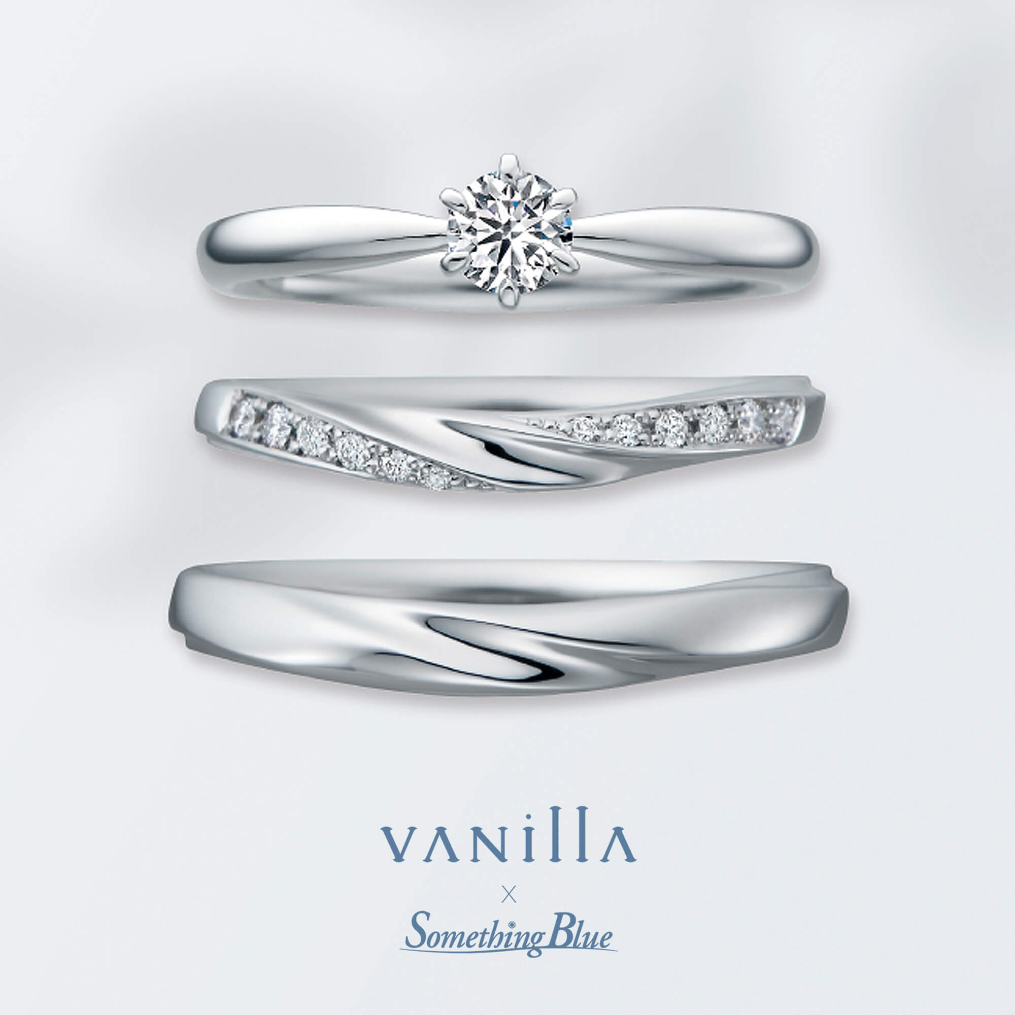VANillA×SomethingBlueヴァニラ×サムシングブルーの婚約指輪エンゲージリングEngagementringと結婚指輪マリッジリングMarriageringとセットリングSetringのAlbaRoseアルバローズ