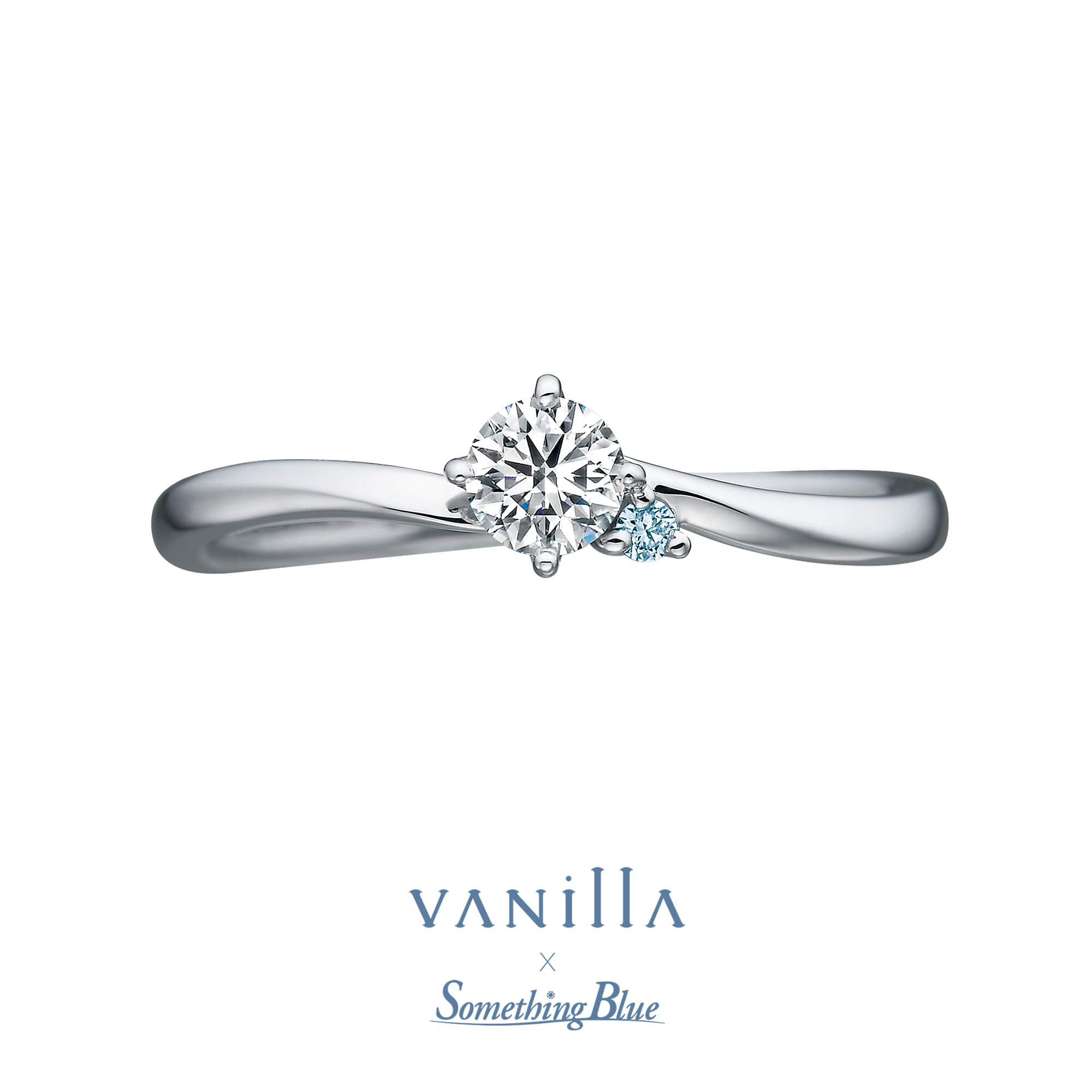 VANillA×SomethingBlueヴァニラ×サムシングブルーの婚約指輪エンゲージリングEngagementringのCallaカラーのブルーダイヤモンドのアレンジ