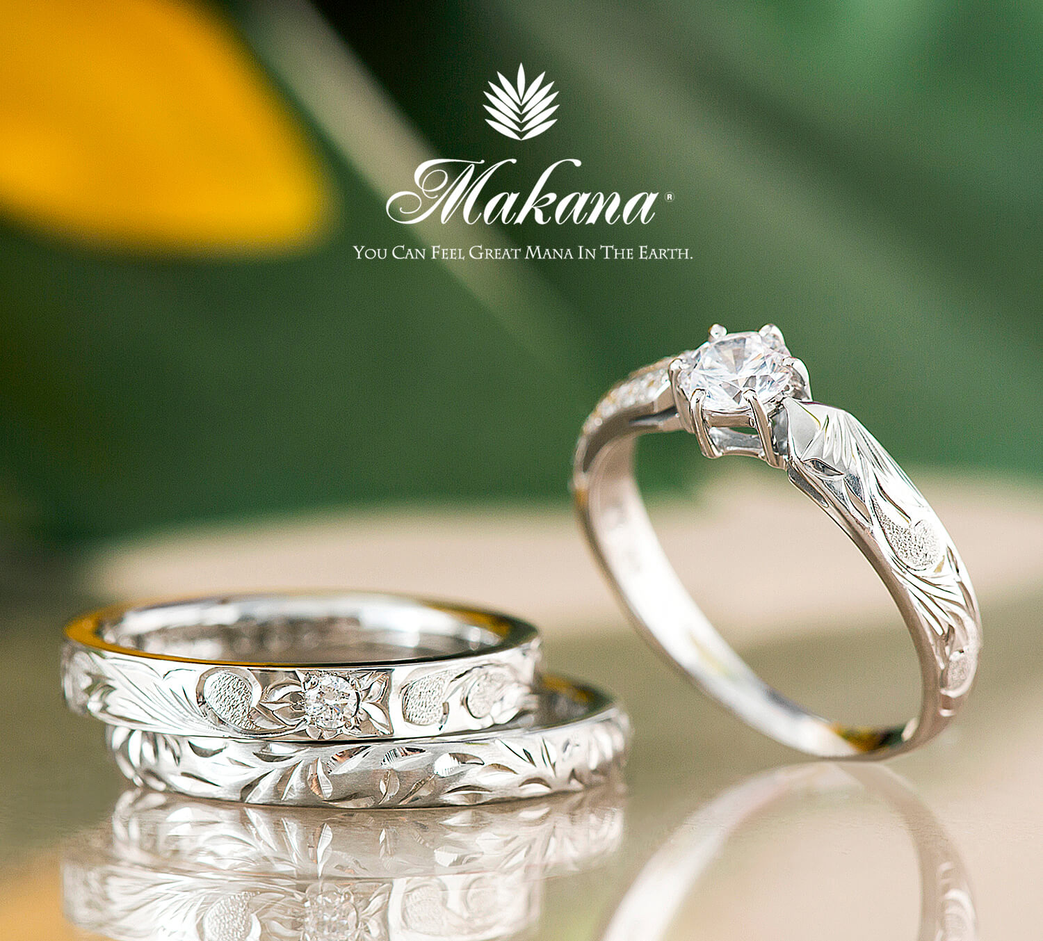 Makanaマカナの婚約指輪エンゲージリングEngagementringと結婚指輪マリッジリングMarriageringとセットリングSetring