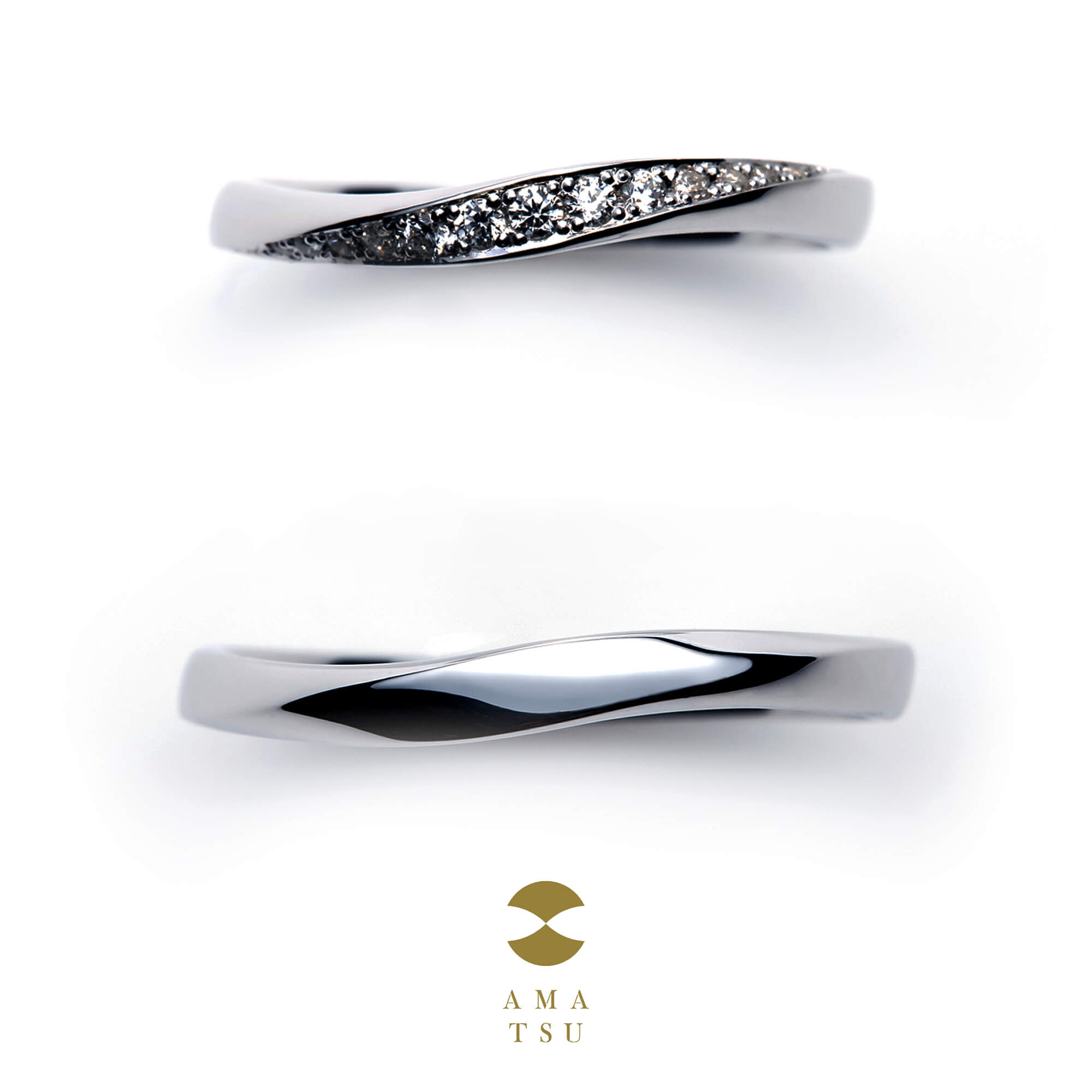 AMATSUアマツの結婚指輪マリッジリングMarriageringのAMT–M–6LとAMT–M–6Mの波namiナミ