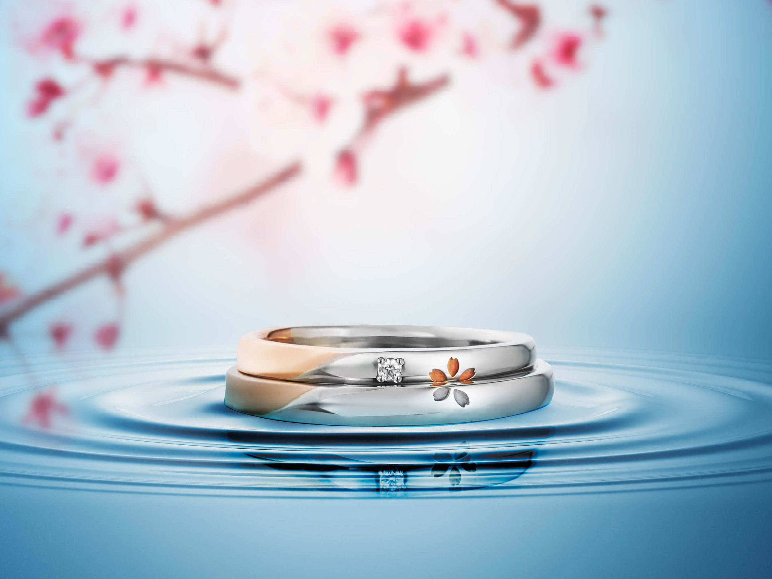 おもてなしセレクション金賞を受賞した日本・和風テイストの結婚指輪ブランド紡ぎ輪の結婚指輪微笑み