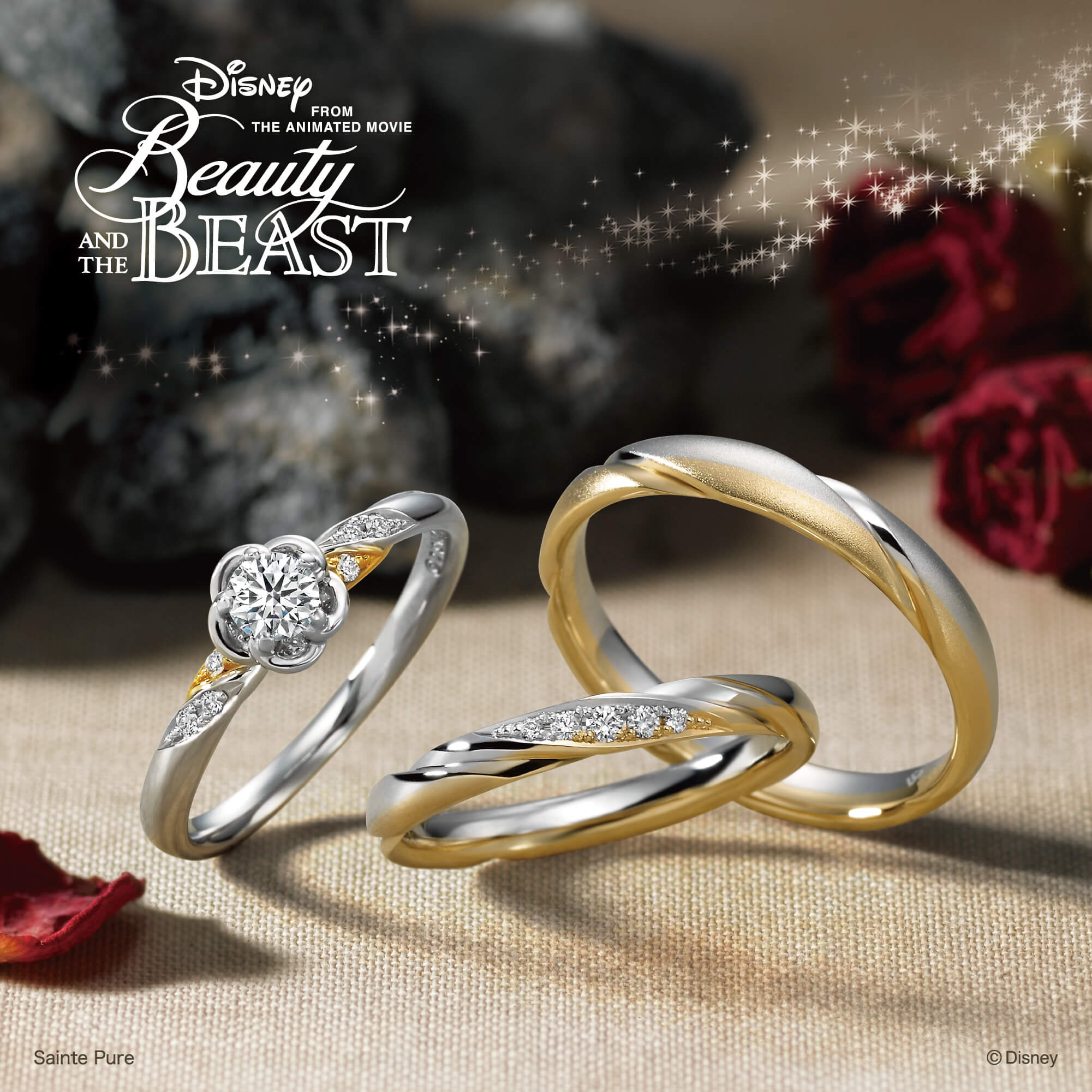 DisneyBeautyANDTHEBEASTディズニービューティーアンドザビーストの美女と野獣のブライダルコレクションのRoseinMotionローズインモーション