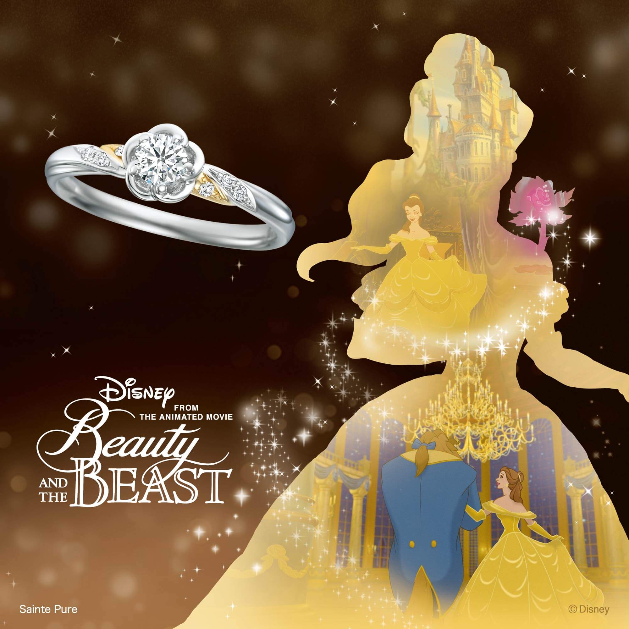 DisneyBeautyANDTHEBEASTディズニービューティーアンドザビーストの美女と野獣のブライダルコレクションのRoseinMotionローズインモーション