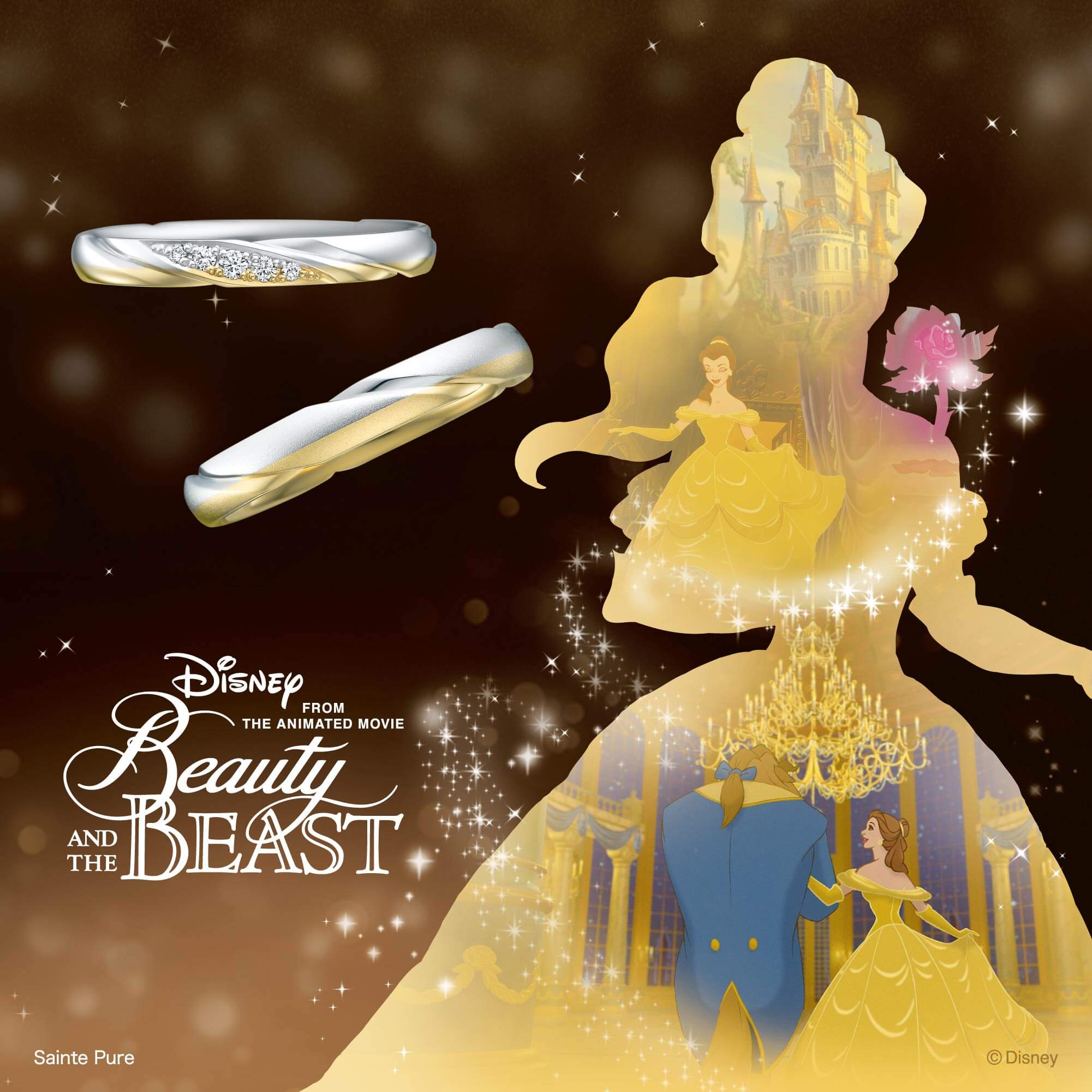 DisneyBeautyANDTHEBEASTディズニービューティーアンドザビーストの美女と野獣のブライダルコレクションのRoseinMotionローズインモーション